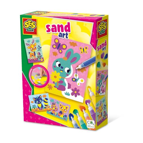 SES Creative 14136 Animal Bunte Sandbilder-Waldtiere, diverse Farben, Mittel von SES Creative