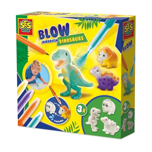 SES Creative 14295 Luftdruckstifte - Dinosaurier - Kreatives Bastelset für Kinder ab 5 Jahren - Verziere Dinosaurierfiguren mit Luftdruckstiften - Wiederverwendbar und waschbar SES Creative 14295 Luftdruckstifte - Dinosaurier - Kreatives Bastelset für Kinder ab 5 Jahren - Verziere Dinosaurierfiguren mit Luftdruckstiften - Wiederverwendbar und waschbar von SES Creative