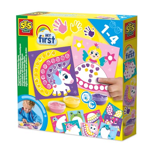 SES Creative 14446 Mein Erstes - Fingerabdruck-Fantasiefiguren - 10 fröhlich Bedruckte Fingerfarben-Karten im Fantasie-Thema - Für Kinder Ab 1 Jahr SES Creative 14446 Mein Erstes - Fingerabdruck-Fantasiefiguren - 10 fröhlich Bedruckte Fingerfarben-Karten im Fantasie-Thema - Für Kinder Ab 1 Jahr von SES Creative