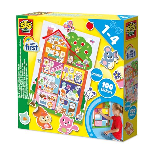SES Creative 14476 Poster mit Stickern - Dekoriere Dein Zuhause mit lustigen Stickern - Poster 49,5 x 35 cm + 100 sichere Papiersticker- Für Kinder Ab 1 Jahr SES Creative 14476 Poster mit Stickern - Dekoriere Dein Zuhause mit lustigen Stickern - Poster 49,5 x 35 cm + 100 sichere Papiersticker- Für Kinder Ab 1 Jahr von SES Creative