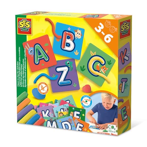 SES Creative 14641 Ich lerne das Alphabet Kneten, Diverse Farben von SES Creative