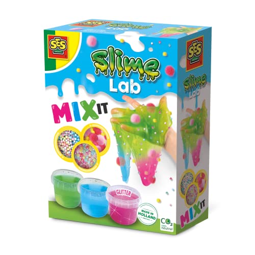 SES Creative 15011 - Schleim-Labor Mix it, Experimentierset für Kinder mit Buntem Schleim, Diverse Farben von SES Creative