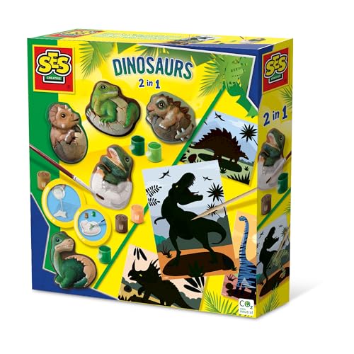 SES Creative Dinosaurier 2 in 1 - Gipsgießen und Kratzbilder von SES Creative