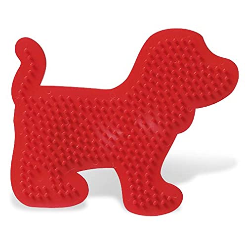 SES SES00793 Bügelperlen Stiftplatte Hund Stecktafel, Rot, Small von SES Creative