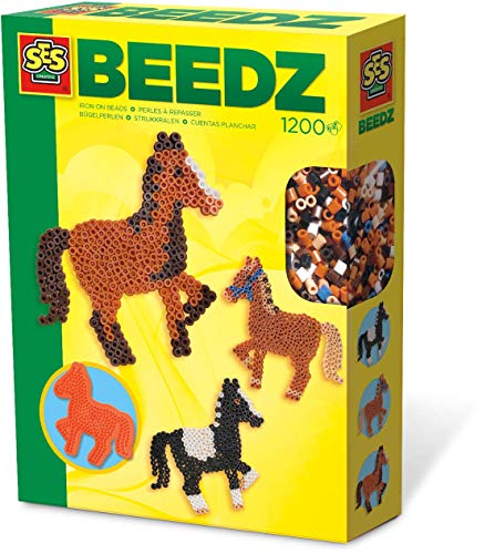 Ses 00758 Bügelperlenset Pferd Mosaik-Set, Mehrfarbig von SES Creative