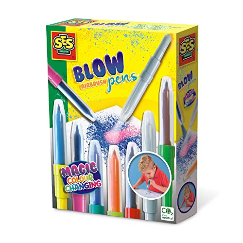 SES Creative 00283 Blow airbrush Pens-Magischer Farbwechsel, 1 stück (7er Pack) von SES Creative