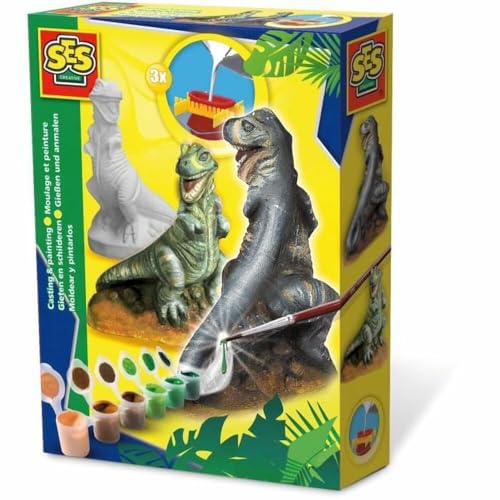 SES 12830 Creative Gipsgießset T-Rex 01283-Gipsgießset, Multi, Mittel von SES Creative