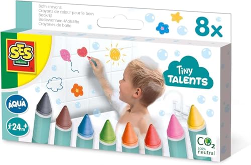 SES Creative 13050, Wasserfestes Malspielzeug für Kinder ab 24 Monate Badewannen-Malstifte-8 Farben von SES Creative