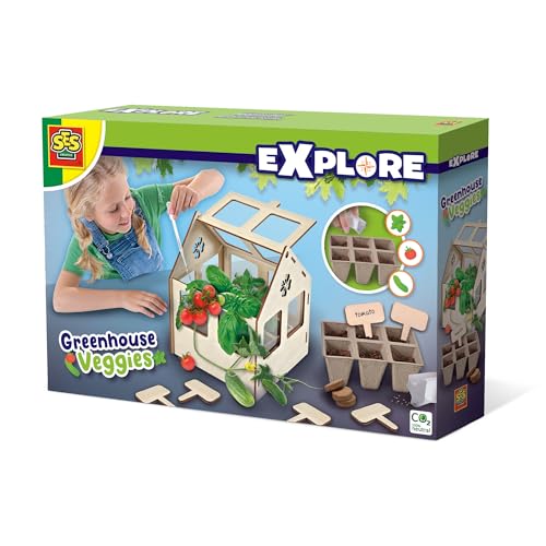 SES Creative 25203 Gewächshaus mit Gemüse - Pädagogisches Gartenbaukit für Kinder von SES Creative