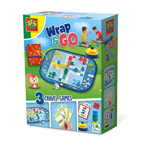 Wrap&Go Reisespiele - Ludo - Quartett - Rasende Blöcke von SES Creative