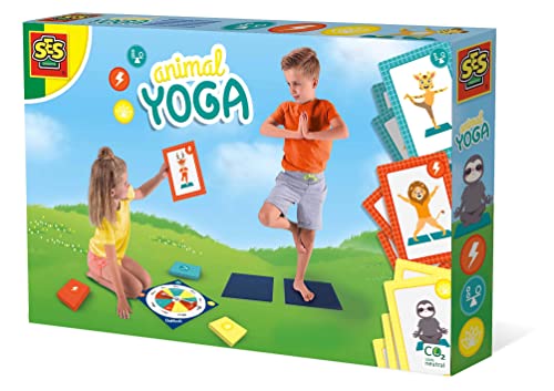 SES Creative 02288 - Animal Yoga: Spielerisches Yoga-Set für Kinder, Inkl. Matten und Karten von SES Creative