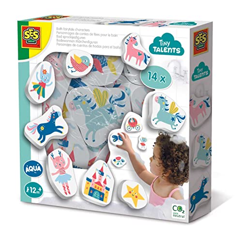 SES Creative 13079 Badespielzeug Märchenfiguren - Buntes Wasserspielzeug für Kinder ab 12 Monaten, Aus weichem, sicherem Schaumstoff von SES Creative