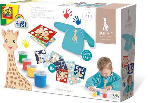 SES Creative 14494 Sophie la girafe Fingerfarbenset mit Kinderschürze von SES Creative