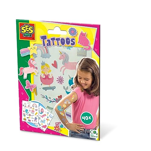 SES Creative 14673 Märchen Tattoos für Kinder Hautfreundliche Metallische Tattoos von SES Creative