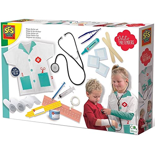 SES Creative 18011 Mega Doktor Set für Kinder - Interaktives Rollenspiel und Lernspielzeug von SES Creative