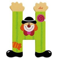 SEVI 81744 Holzbuchstabe H Clown 10 cm, Türbuchstabe für das Kinderzimmer von SEVI