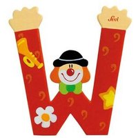 SEVI 81759 Holzbuchstabe W Clown 10 cm, sortiert von SEVI