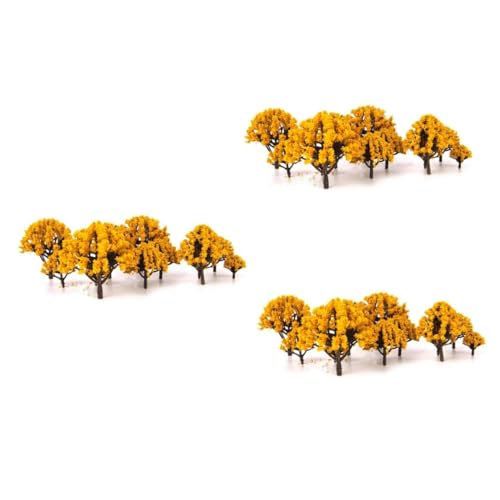 60 Stk gelbes landschaftslayout landschaftsbäume Landschaftsmodellbäume Modellbäume für Modellbau Layout Mini-Bäume-Modell modellbahn Landschaft Modelllandschaftsbaum SEWACC von SEWACC