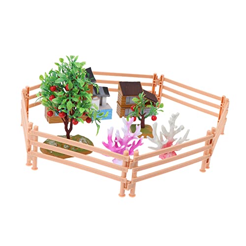 SEWACC 1 Satz Farmmodell-Ornamente Miniatur Gartenzaun Miniaturpflanzen Laufstall für Kinder Mini-Spielzeug PVC Material Spielzeug Kinderspielzeug Bauernhaus-Szenenmodell Mini-Farm-Modell von SEWACC