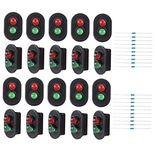 SEWACC 10 Sätze signalpfeife signalleuchte Modellbau-Zubehör Sandtisch-Layout Ampelspielzeug simulierte Lichtmodelle simulierte Signallichtmodelle Ampelmodelle ABS Plus Edelstahl von SEWACC