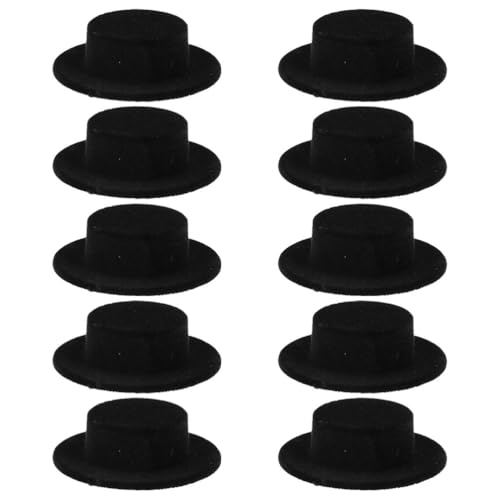 SEWACC 10 Stück Mini-Zylinder, Dekorative Miniatur-Zauberer-schneemannhüte in Schwarzer Beflockung, für Bastelarbeiten Und Puppenzubehör, 4,5 X 1,2 cm SEWACC 10 Stück Mini-Zylinder, Dekorative Miniatur-Zauberer-schneemannhüte in Schwarzer Beflockung, für Bastelarbeiten Und Puppenzubehör, 4,5 X 1,2 cm von SEWACC