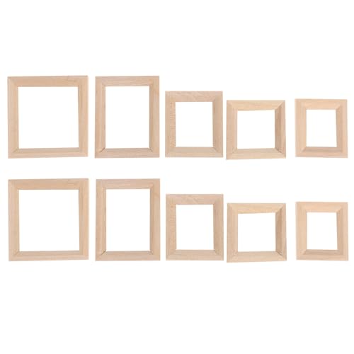 SEWACC 10 Stück Miniatur-bilderrahmen aus Holz für Puppenhäuser, Kleine Simulation, Dekoratives Fotorahmenmodell in Gemischten Größen für Heimwerkerarbeiten Und Puppenhausdekorationen, Größe A SEWACC 10 Stück Miniatur-bilderrahmen aus Holz für Puppenhäuser, Kleine Simulation, Dekoratives Fotorahmenmodell in Gemischten Größen für Heimwerkerarbeiten Und Puppenhausdekorationen, Größe A von SEWACC