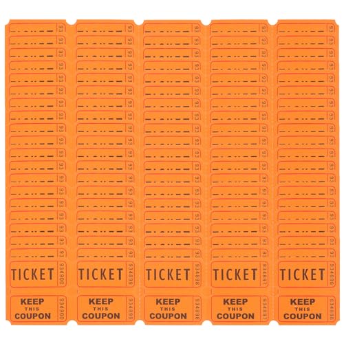 SEWACC 100 Stück Tombola-Tickets Doppel-Roll-Tickets für Veranstaltungen, Karneval, Klassenbelohnung, Spendenaket-Rolle, Vergnügungspark-Tickets, Universal-Tickets von SEWACC