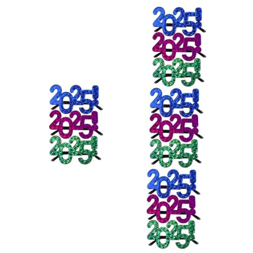 SEWACC 12 Stück 2025 Brille Kunststoff 2025 Brillen Partybrillen Requisiten Partybrillen Dekore Partybrillen Kostümzubehör Partybrillen Requisiten Neujahrsbrillen von SEWACC