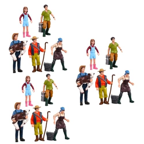 SEWACC 15 STK Charaktermodell Menschen Maßstabsgetreues Modell Bauernfiguren Menschen Figurenmodell Modell Einer Menschlichen Figur Baufiguren Modell Mini Bauernfigur Modell Vinyl von SEWACC