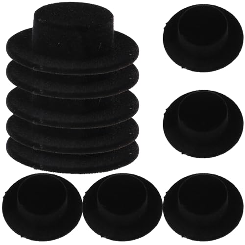 SEWACC 20 Stück Mini-Zylinder, Dekorative Miniatur-Zauberer-schneemannhüte in Schwarzer Beflockung, für Bastelarbeiten Und Puppenzubehör, 4,5 X 1,2 cm SEWACC 20 Stück Mini-Zylinder, Dekorative Miniatur-Zauberer-schneemannhüte in Schwarzer Beflockung, für Bastelarbeiten Und Puppenzubehör, 4,5 X 1,2 cm von SEWACC