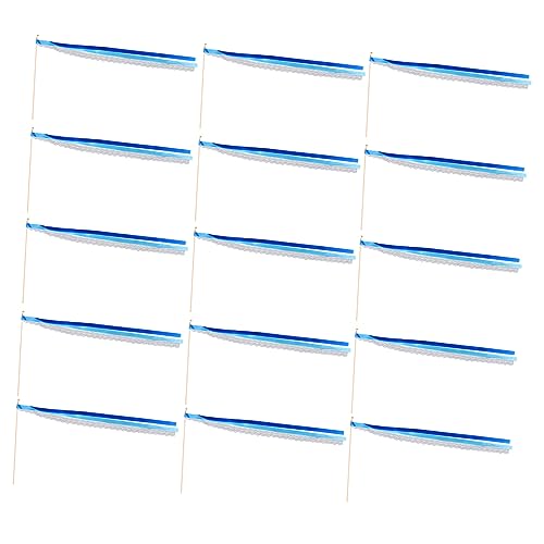 SEWACC 25St Streamer-Feenstab Hochzeitszubehör Party- -Fee-Sticks Hochzeitsband-Sticks Feenstab aus Seide Fairy Wand The Wedding Party Hochzeitsdekoration Party- -Stick Holz Blue von SEWACC