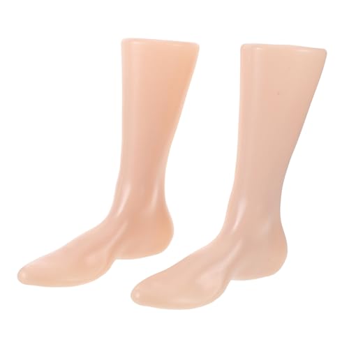 SEWACC 2St Fußform-Schuhspanner Plattfußformen Socken für Präsentationsständer Schuhe und Socken Schuhdisplay Sockenpräsentation Socken-Display-Fuß Sockenständer Fußanzeige Plastik Beige von SEWACC