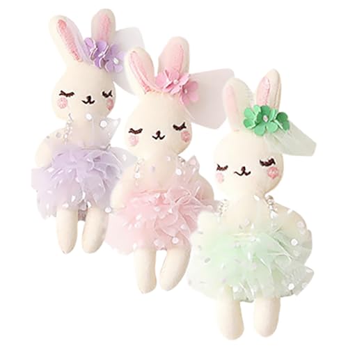 SEWACC 3 Pcs Stofftierhasen DIY Kaninchenpuppen Plüschgefüllte Hase Für DIY -Kopfschmuck von SEWACC