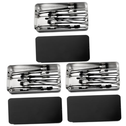 SEWACC 3 Sätze Modellierungswerkzeuge DIY liefert Cliphalter Metallclip Bastelzubehör selbst färbende Clips Farbclip kleine Krokodilklemmen Modellspritzklammern Färbeklammern Magnet Black von SEWACC