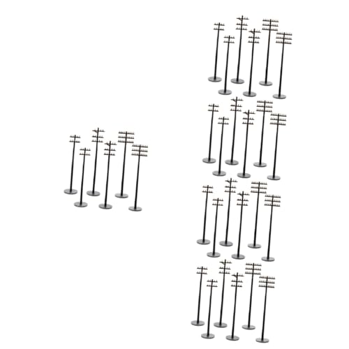 SEWACC 30 STK Mikrolandschafts-Telefonmast Stangen Telefonmasten im O-Maßstab elektronisch Miniatures modeleisenbahnen deko Miniatur-Telegrafenmasten Miniatur-Telegrafenmastmodell Abs von SEWACC