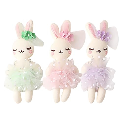 SEWACC 3Pcs Plüsch Bunny Puppen Gefüllt Tier Hasen Mini Weiche Plüsch -Kaninchenpuppen Stoffed Bunny Für Home Party Gefälligkeiten (Farbe 1) von SEWACC