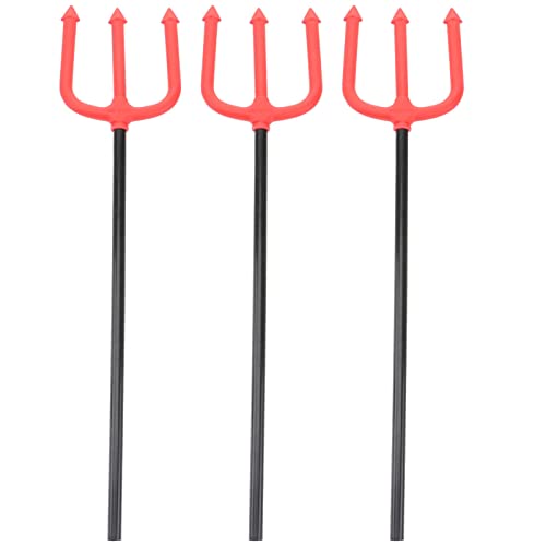 SEWACC 3st 3PCS Devil Red Pitchfork Requenta Halloween Devil Kostümzubeh?r für Halloween Cosplay ( Zuf?llige Farbe ) Leuchtstab von SEWACC