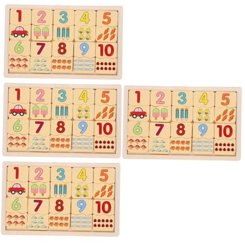 SEWACC 4 Sätze Pädagogisches Puzzle Puzzlematte Spielzeug Puzzles Aus Holz Holzpuzzle Puzzle-Brett -rätsel Steckpuzzle Für Kinder Lernrätsel Für Kleinkinder Rätsel Für Babys Hölzern von SEWACC