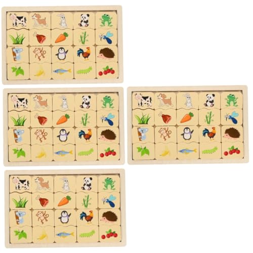 SEWACC 4 Sätze Pädagogisches Puzzle Puzzlematte Spielzeug Steckpuzzle Für Kinder Passendes Holzpuzzle Puzzles Aus Holz Blockpuzzles Für Kleinkinder Puzzle-Brett -rätsel Hölzern von SEWACC