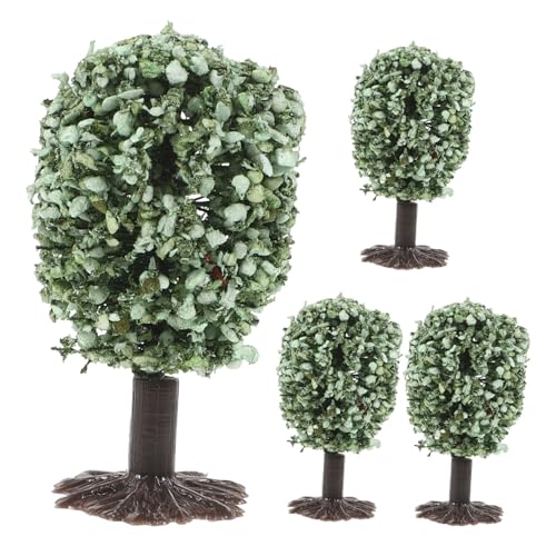 SEWACC 4 Stück eiförmiger Baum spaß Artificial Tree mockin Modell bäume verkleidung Mini-Bäume zum Basteln Mini-Landschaftsbaummodell Miniaturbäume Kleiner Baumschmuck Minibäume Walzdraht von SEWACC