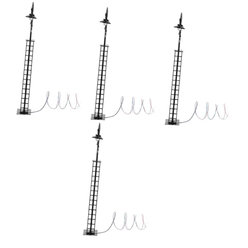 SEWACC 4 Stück modellbahn Lichter Züge und Zubehör Lampenmodell Sandtisch-Layout-Dekor Modelleisenbahnen ampelschirm signalpfeife Mini-Lampendekor Mini-Simulationslichtmodell Abs Black von SEWACC