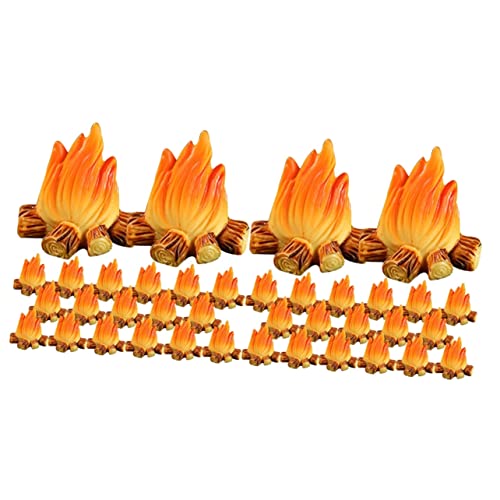 SEWACC 40 STK Feuerschmuck puppenhauszubehör Garden Decor Mikrolandschaftsmodell Mini-Puppen falsches Lagerfeuer Spielzeug Lagerfeuer künstliches Lagerfeuer landschaftlich gestalten Harz von SEWACC