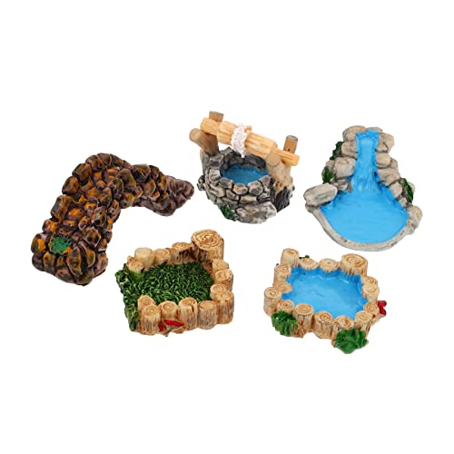 SEWACC 5pcs Vivid Mini Bridge Model Landschaft Retro Landschaftsgestaltung Harz Ornament Kit von SEWACC