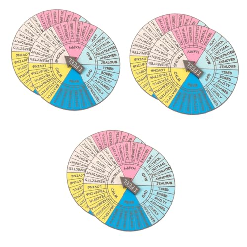 SEWACC 6 STK Emotionsrad-Abzeichen Gefühlsrad Abzeichen Emotionales Rad Abzeichen Emotionsrad-Zubehör plattenträger drehteller deko Fühlrad-Zubehör Gefühlsrad-Abzeichen-Emotion Legierung von SEWACC