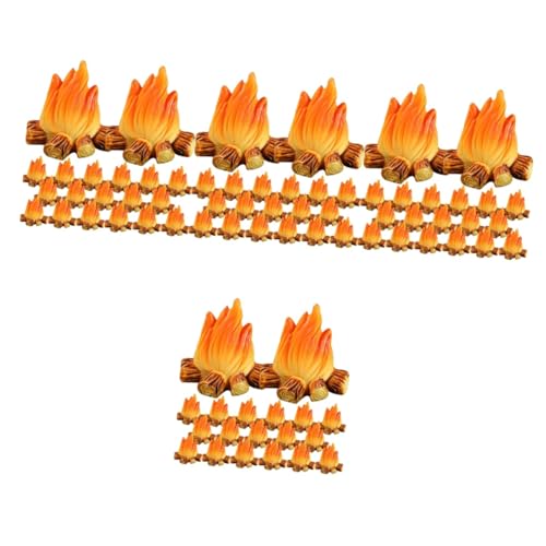 SEWACC 80 STK Feuerschmuck falsche Feuerflamme Spielzeug Lagerfeuer Terrarien gefälschte Feuerdekoration Miniaturen puppenhauszubehör Garden Decor gefälschte Flammen Mikro-Fake-Feuer Harz von SEWACC