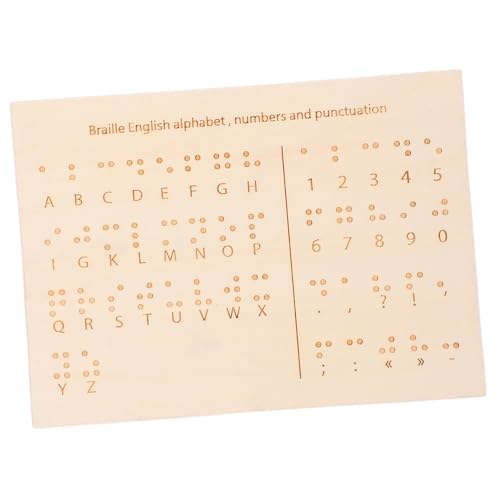 SEWACC Braille-Unterrichtsgeräte Braille-Lernbrett Braille-Alphabet Lernen Lernmaterialien für Blinde Menschen Braille-Spiele Das Wesentliche für Blinde Menschen Nummerntafel für Blinde von SEWACC