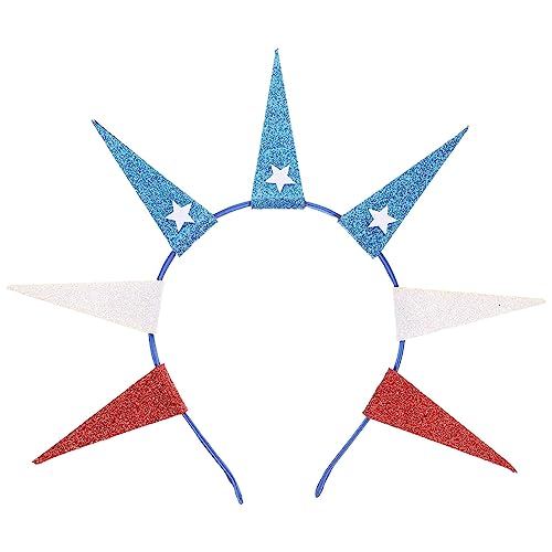 SEWACC Glow Hair Accessories 4. Juli Stirnband Freiheitsstatue Krone Stirnband Patriotische Kopfbedeckung Kopfschmuck für Unabhängigkeitstag Kostüm Party Cosplay Amerikanisches Stirnband von SEWACC