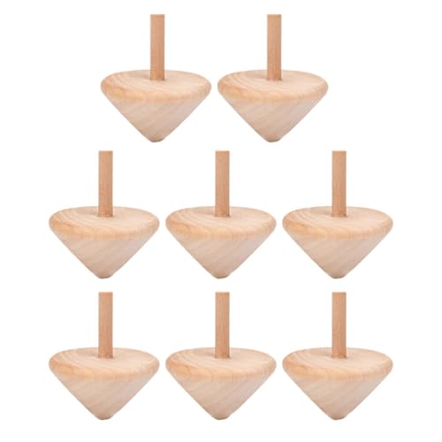 SEWACC Holzkreisel Für Kinder 8 Stück Holzkreisel Spielzeug Vintage-Bastelkreisel DIY-Zeichnungskreiselspielzeug Leeres Holzkreiselmodell Lernspielzeug Für Spiele Partygeschenke von SEWACC