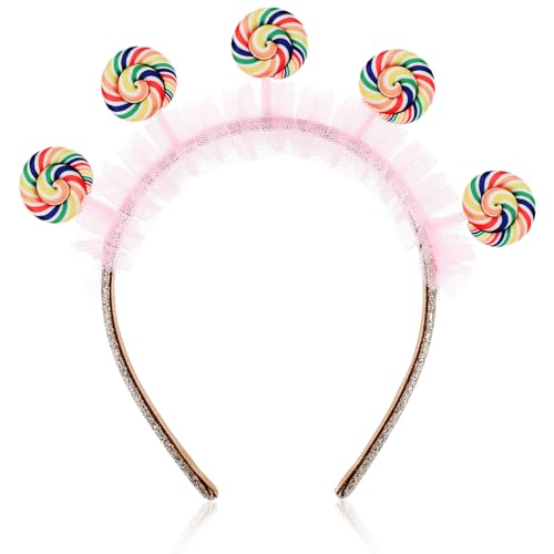 SEWACC Lollipop Stirnband Bonbonstadband Cartoon Lollipop Stirnband Für Party Festival Dekoration Kopfbedeckung Haarzubehör von SEWACC