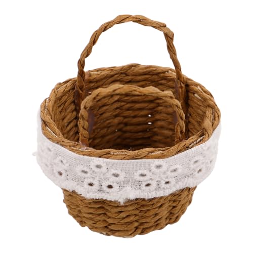 SEWACC Miniatur Handgefertigter Rattan-blumenkorb Handgeflochtenes Kleines Puppen-Accessoire Stabile Miniaturtasche für Puppenhaus-Dekorationen und Kreative Bastelprojekte SEWACC Miniatur Handgefertigter Rattan-blumenkorb Handgeflochtenes Kleines Puppen-Accessoire Stabile Miniaturtasche für Puppenhaus-Dekorationen und Kreative Bastelprojekte von SEWACC